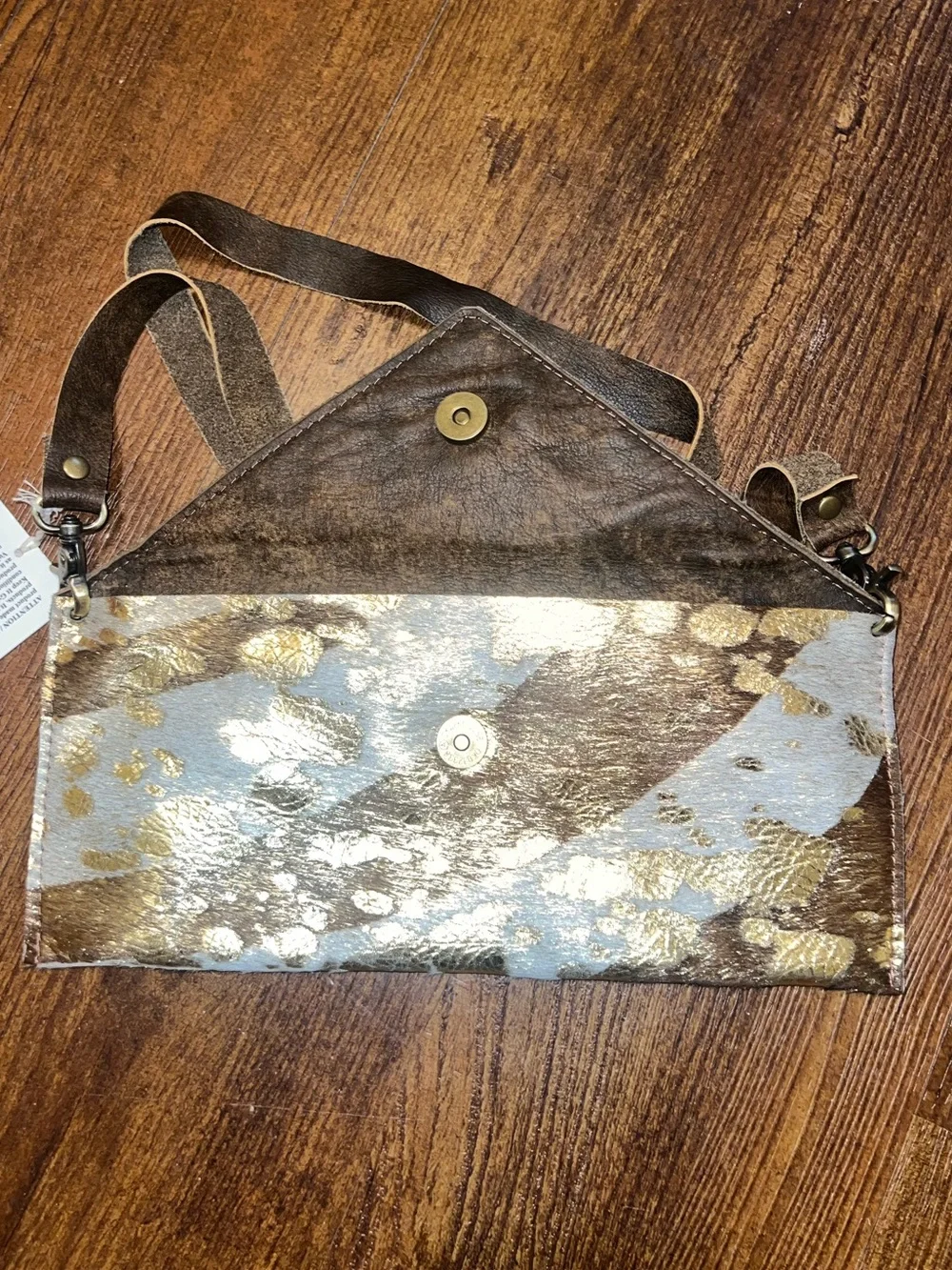 Keep it Gypsy Gold Ivory Safari Hide Louis Vuitton Patch Crossbody Bag NWT - Picture 4 of 11